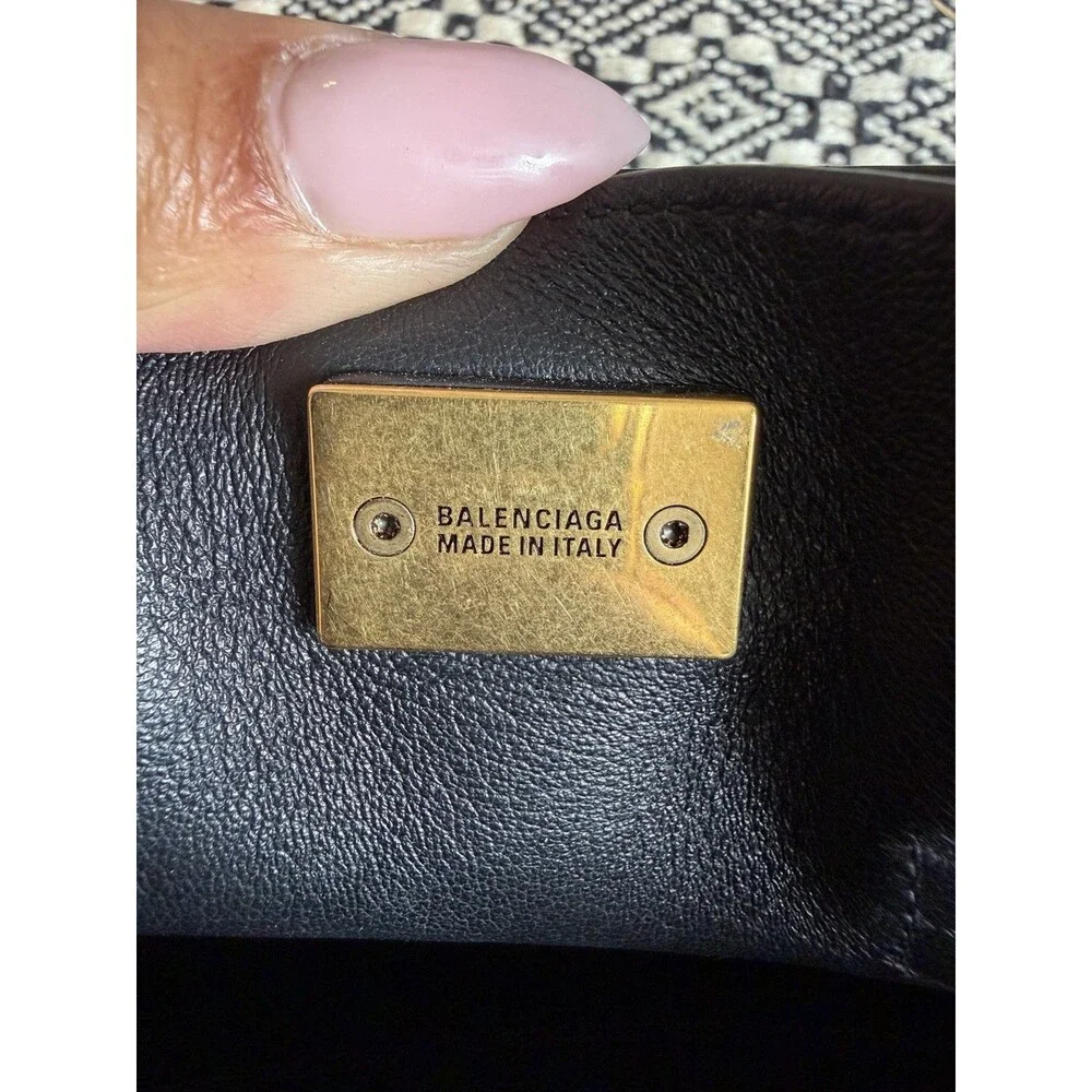 BALENCIAGA Bel Air Mini Black Leather Carry All Bag. Retails $3,650 - Picture 12 of 16